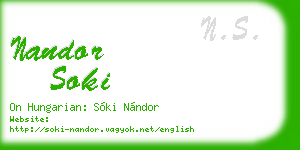nandor soki business card