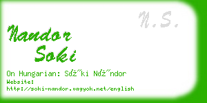 nandor soki business card